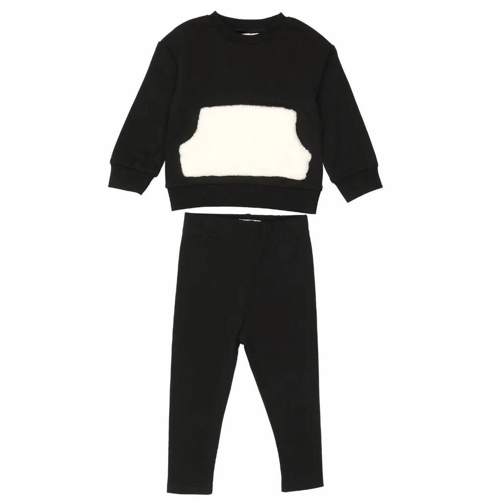 NEW MANIERE kids' couture two-piece set in black/white